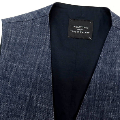【中古】タリアトーレ TAGLIATORE TOMORROWLAND別注 コットンポリエステルポリウレタン カジュアル系ジレ ベスト ネイビー【サイズ48】【 状態ランクB 】【 メンズ 】