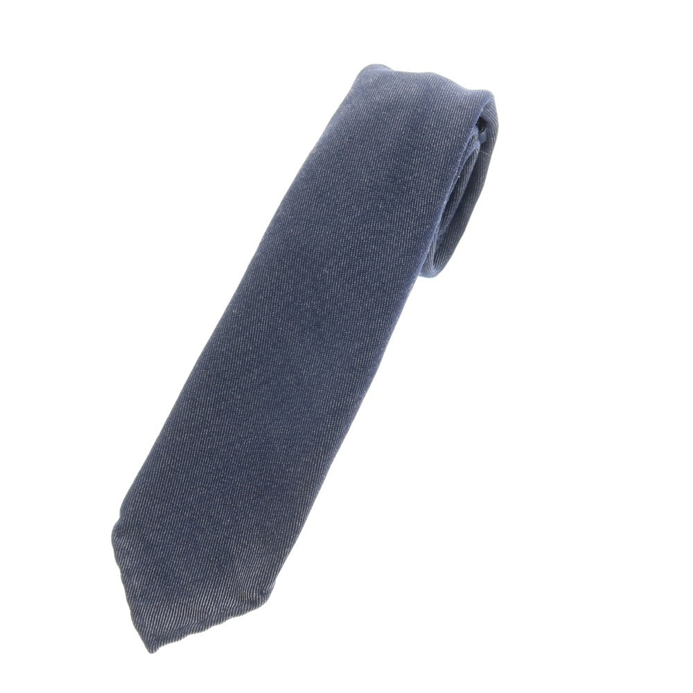 【中古】タイユアタイ TIE YOUR TIE セッテピエゲ ウール 無地ネクタイ ネイビー【 状態ランクB 】【 メンズ 】