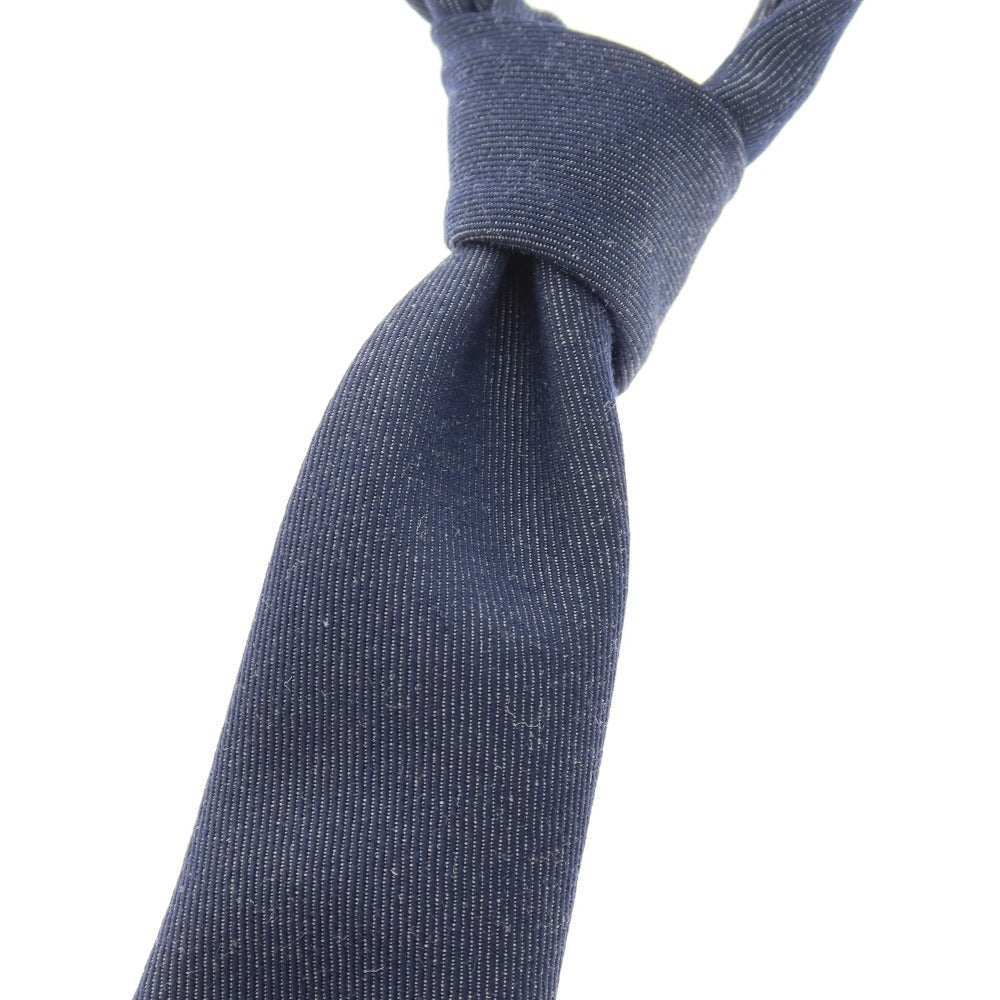 【中古】タイユアタイ TIE YOUR TIE セッテピエゲ ウール 無地ネクタイ ネイビー【 状態ランクB 】【 メンズ 】