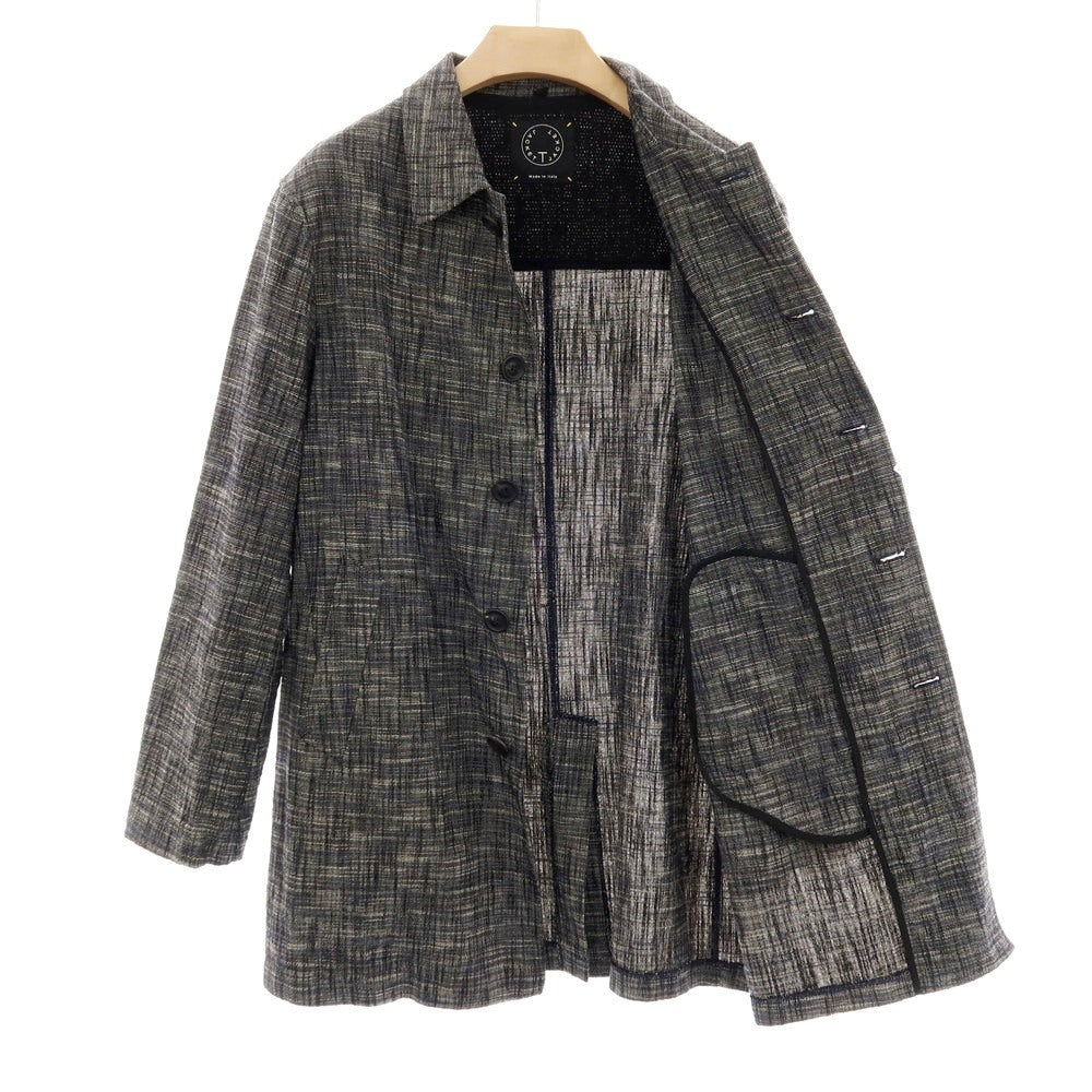 【中古】ティージャケット T-JACKET コットンナイロンポリウレタン ステンカラーコート ネイビー【サイズL】【 状態ランクC 】【 メンズ 】[CPD]