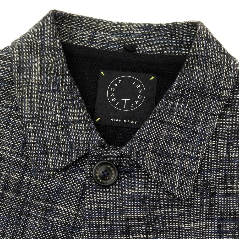 【中古】ティージャケット T-JACKET コットンナイロンポリウレタン ステンカラーコート ネイビー【サイズL】【 状態ランクC 】【 メンズ 】[CPD]