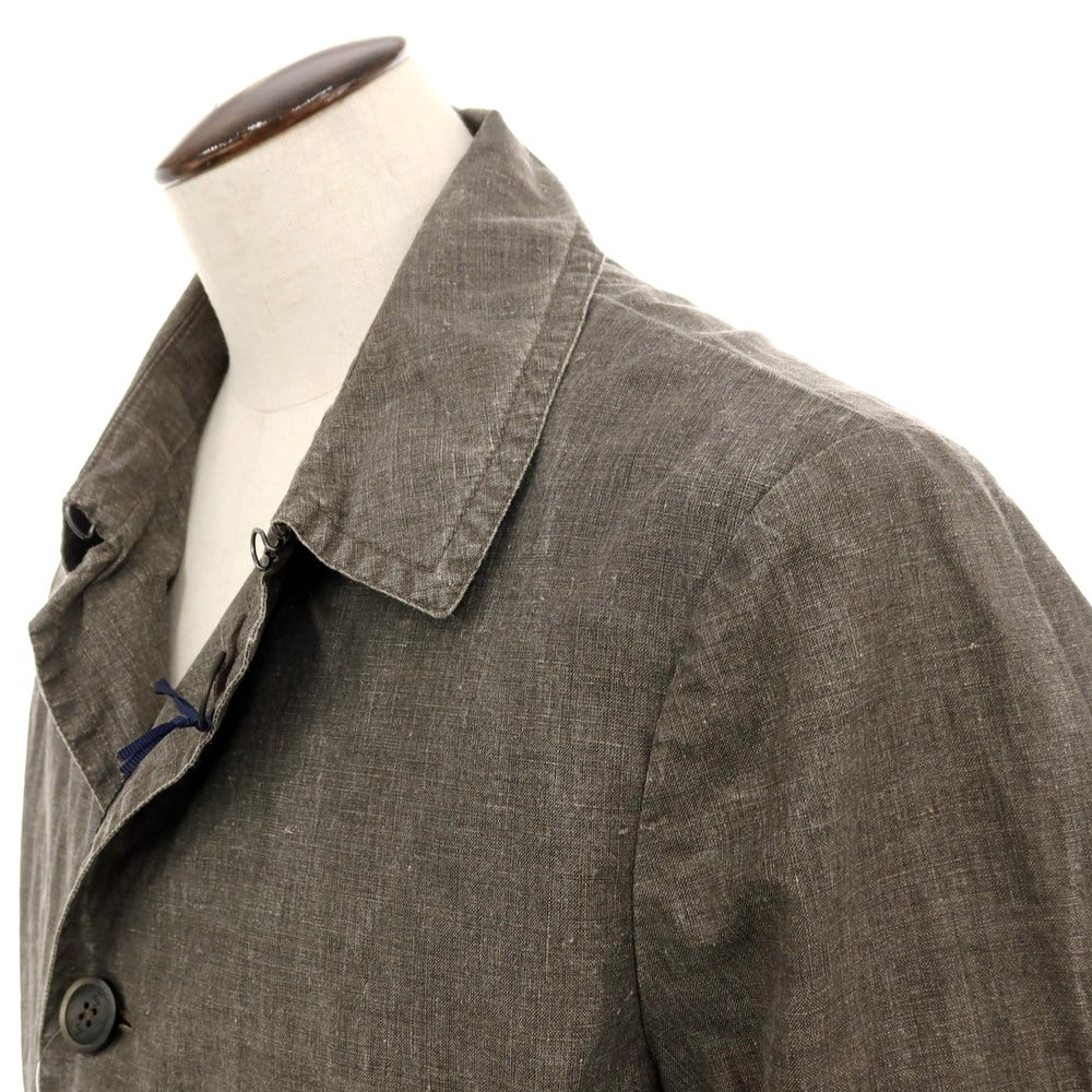 【中古】フェイ FAY リネン ステンカラーコート グレー【サイズL】【 状態ランクB 】【 メンズ 】