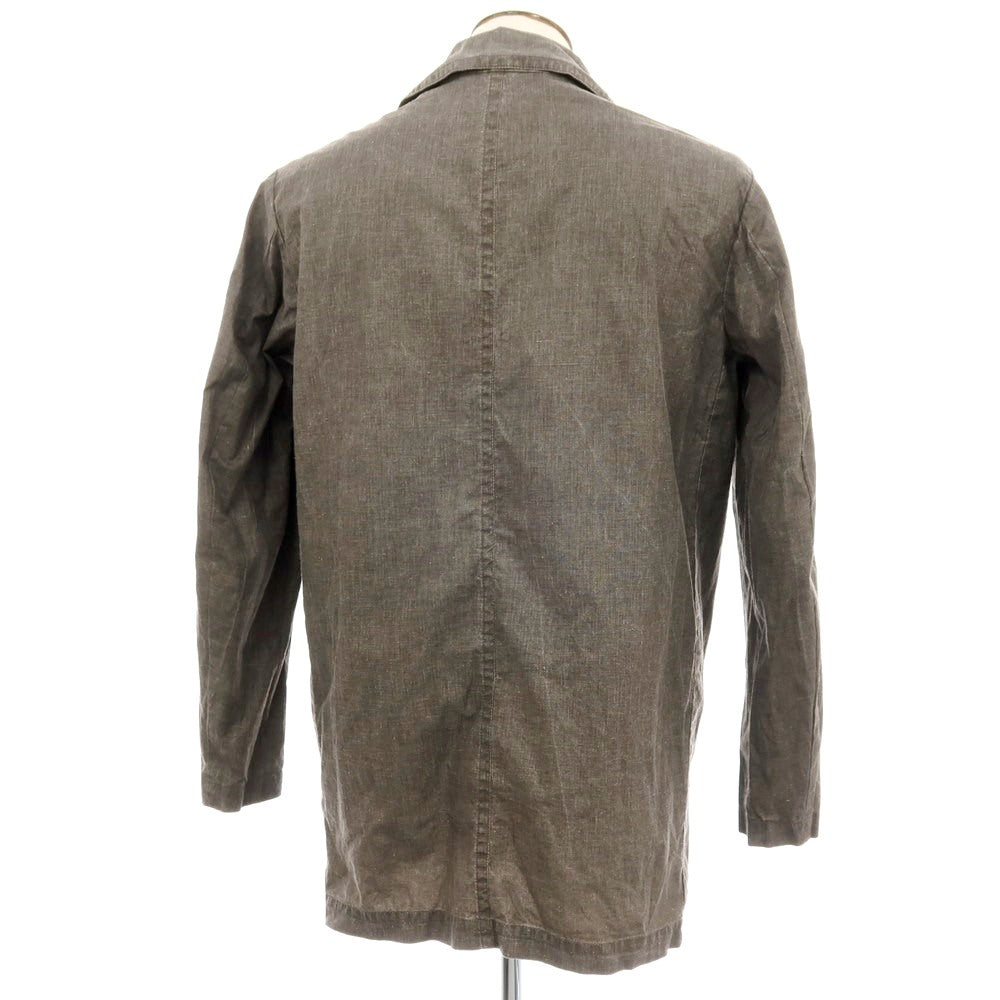 【中古】フェイ FAY リネン ステンカラーコート グレー【サイズL】【 状態ランクB 】【 メンズ 】