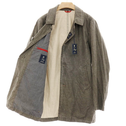 【中古】フェイ FAY リネン ステンカラーコート グレー【サイズL】【 状態ランクB 】【 メンズ 】