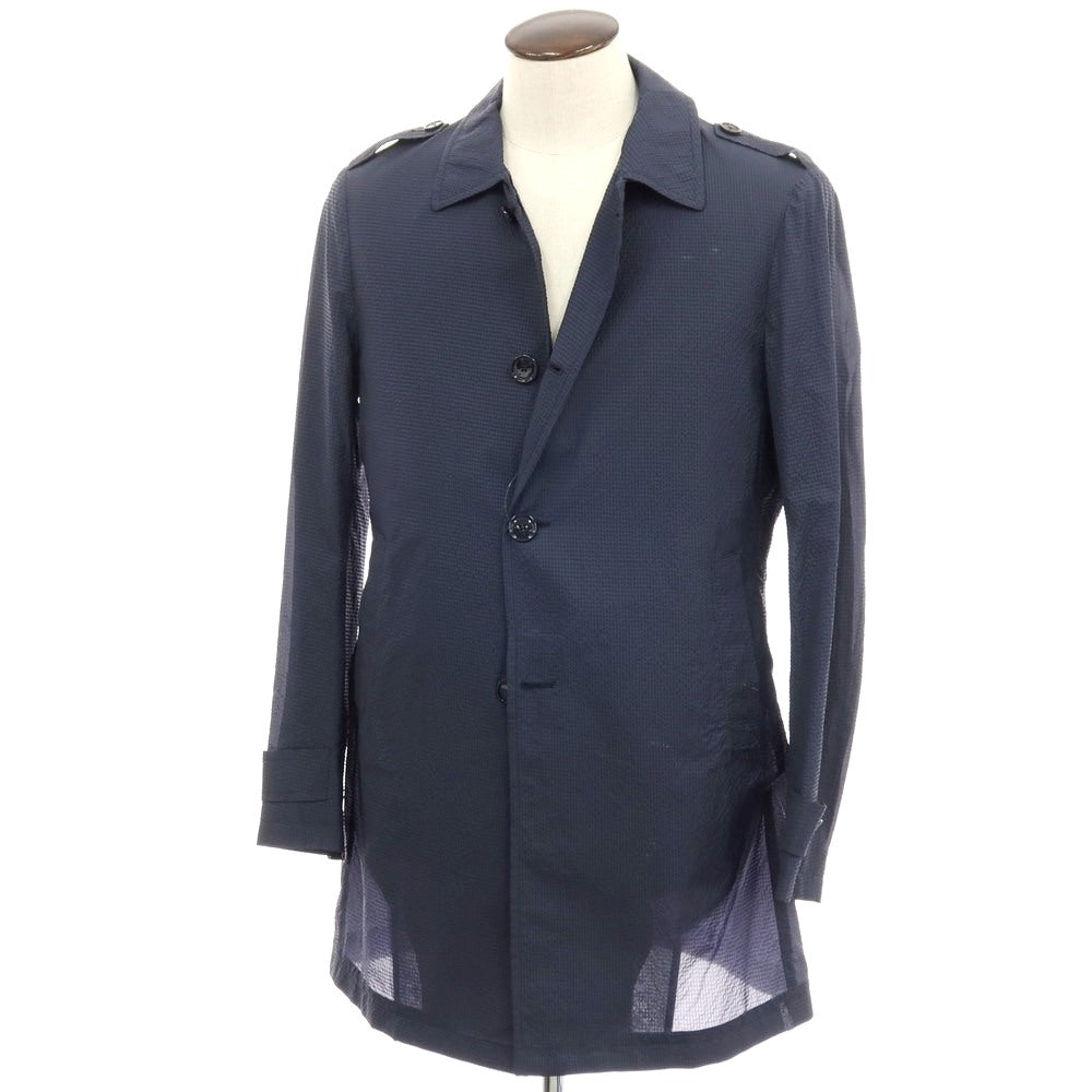 【中古】タリアトーレ TAGLIATORE BARRY ナイロンポリエステル サッカー ステンカラーコート ネイビー【サイズ50】【 状態ランクC 】【 メンズ 】[CPD]