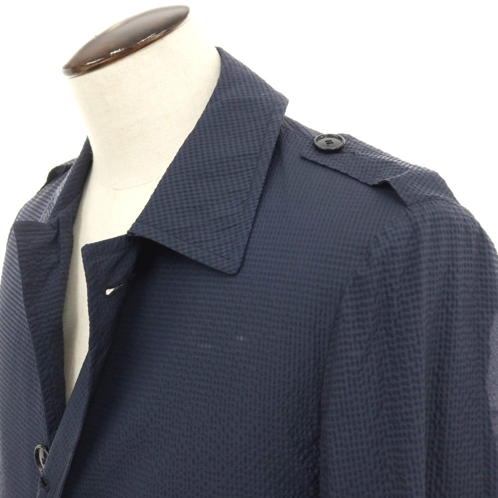 【中古】タリアトーレ TAGLIATORE BARRY ナイロンポリエステル サッカー ステンカラーコート ネイビー【サイズ50】【 状態ランクC 】【 メンズ 】[CPD]