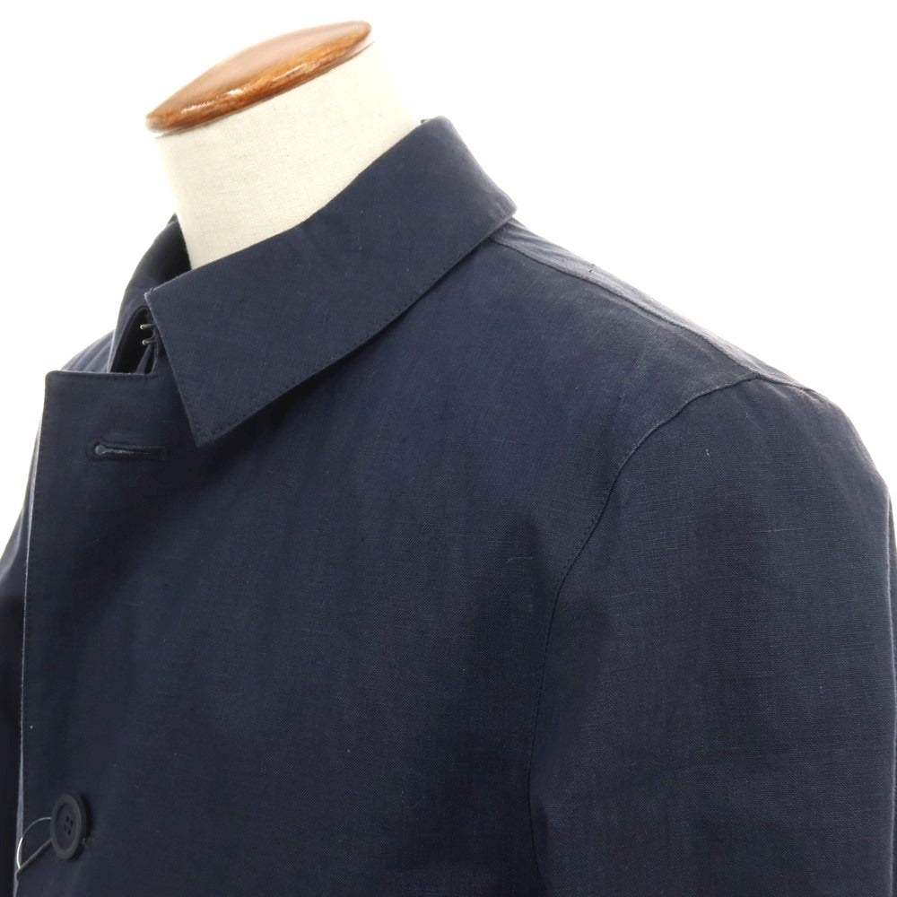 【中古】ヘルノ Herno Laminar GALWAY リネン ステンカラーコート ネイビー【サイズ48】【 状態ランクB 】【 メンズ 】