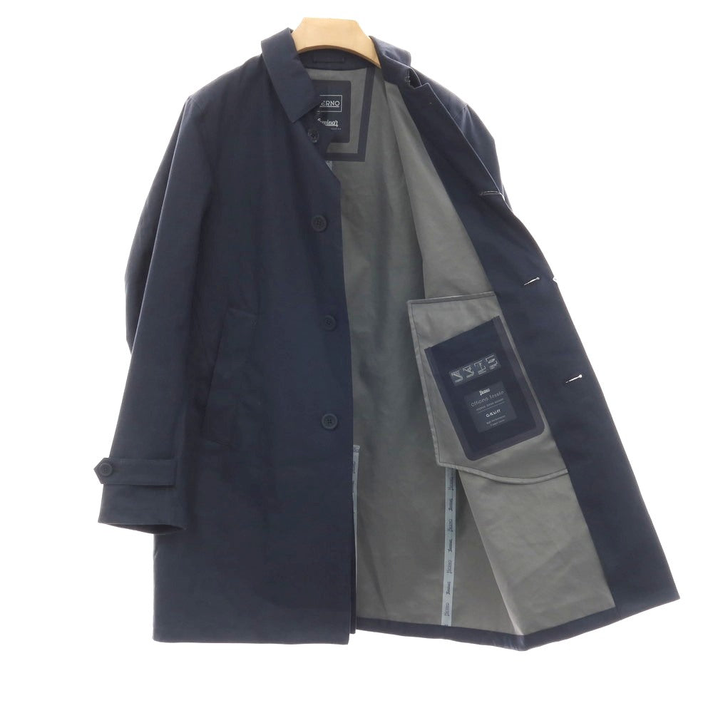 【中古】ヘルノ Herno Laminar GALWAY リネン ステンカラーコート ネイビー【サイズ48】【 状態ランクB 】【 メンズ 】