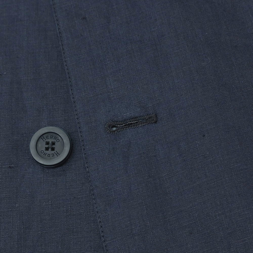 【中古】ヘルノ Herno Laminar GALWAY リネン ステンカラーコート ネイビー【サイズ48】【 状態ランクB 】【 メンズ 】