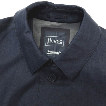 【中古】ヘルノ Herno Laminar GALWAY リネン ステンカラーコート ネイビー【サイズ48】【 状態ランクB 】【 メンズ 】