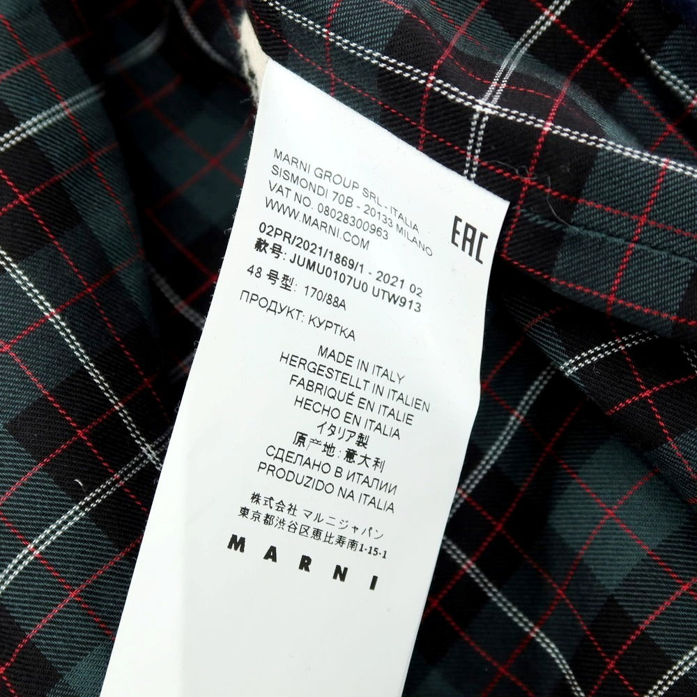 【中古】マルニ MARNI ウール フーデッドブルゾン ネイビー【サイズ48】【 状態ランクB 】【 メンズ 】