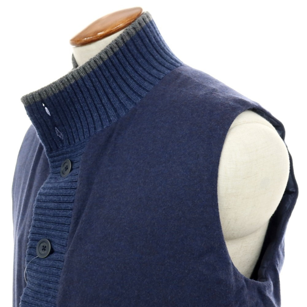 【中古】【未使用】ヘルノ Herno Resort シルクカシミヤ ダウンベスト ネイビー【 サイズ48 】【 状態ランクS 】【 メンズ 】