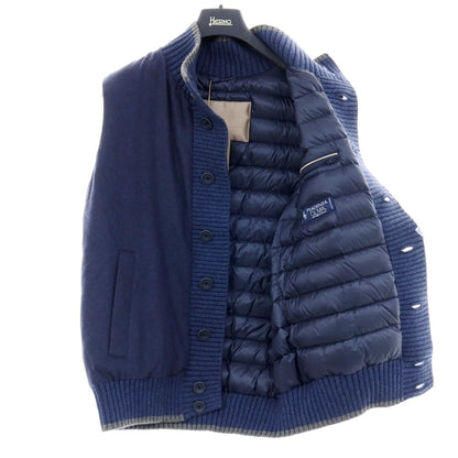 【中古】【未使用】ヘルノ Herno Resort シルクカシミヤ ダウンベスト ネイビー【サイズ48】【 状態ランクS 】【 メンズ 】