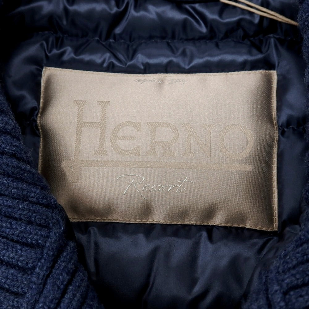 【中古】【未使用】ヘルノ Herno Resort シルクカシミヤ ダウンベスト ネイビー【 サイズ48 】【 状態ランクS 】【 メンズ 】