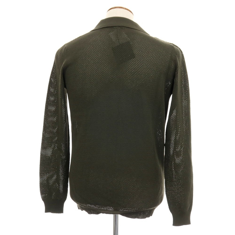 【中古】【未使用】ロベルトコリーナ ROBERTO COLLINA メッシュ コットン カーディガン オリーブ【サイズ48】【 状態ランクS 】【 メンズ 】