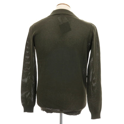 【中古】【未使用】ロベルトコリーナ ROBERTO COLLINA メッシュ コットン カーディガン オリーブ【 48 】【 状態ランクS 】【 メンズ 】 []