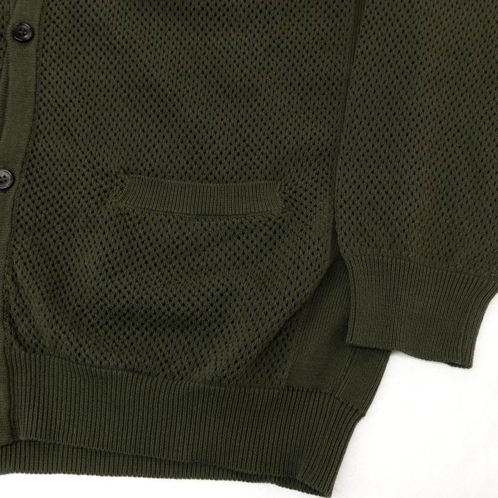 【中古】【未使用】ロベルトコリーナ ROBERTO COLLINA メッシュ コットン カーディガン オリーブ【 48 】【 状態ランクS 】【 メンズ 】 []