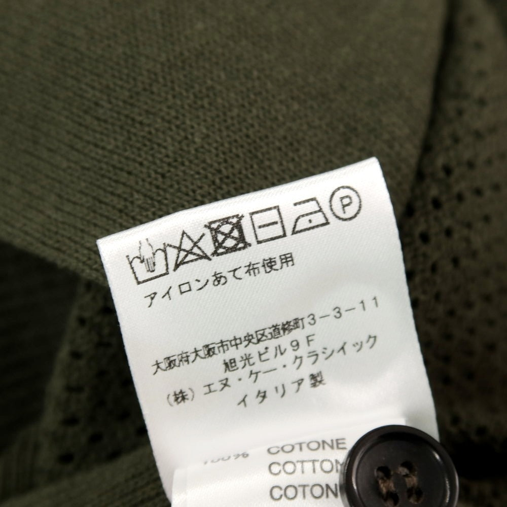 【中古】【未使用】ロベルトコリーナ ROBERTO COLLINA メッシュ コットン カーディガン オリーブ【 48 】【 状態ランクS 】【 メンズ 】 []