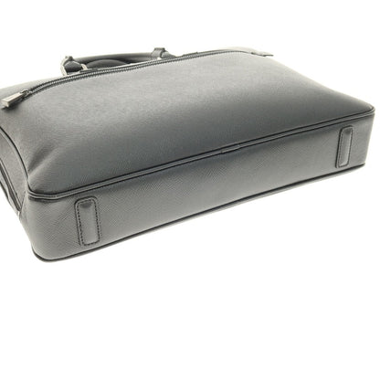 【中古】セラピアン Serapian 型押しレザー ブリーフケース ブラック【 状態ランクA 】【 メンズ 】