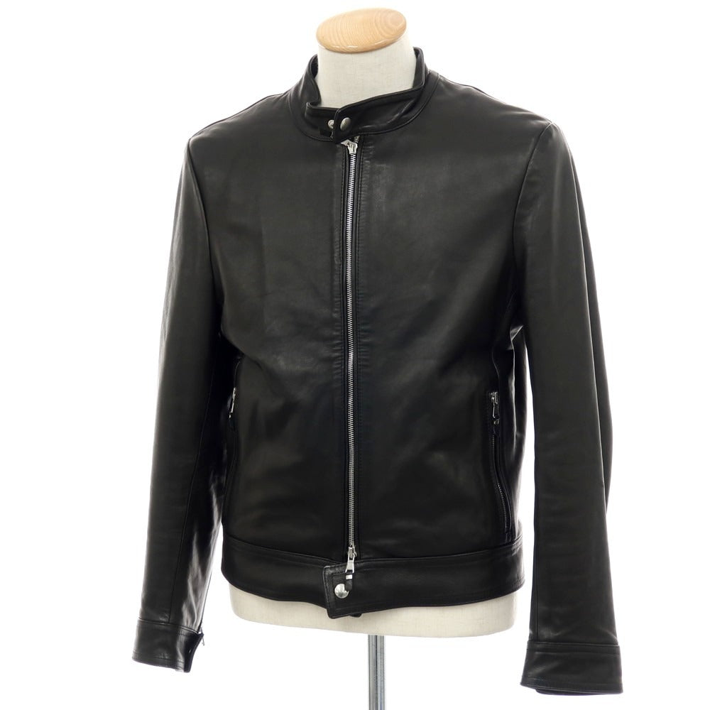 【中古】エンメティ EMMETI ラムレザー ライダースジャケット ブラック【サイズ46】【 状態ランクC 】【 メンズ 】