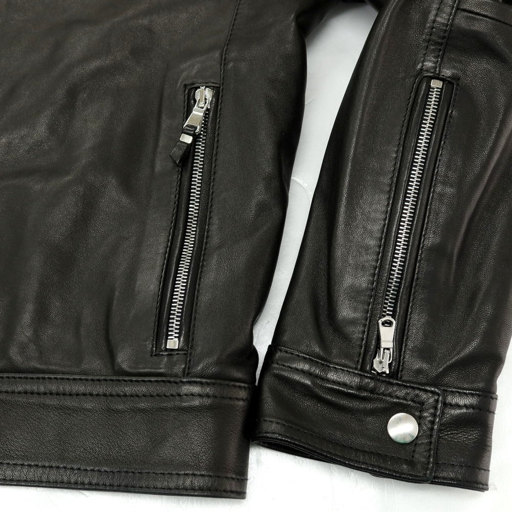 【中古】エンメティ EMMETI ラムレザー ライダースジャケット ブラック【サイズ46】【 状態ランクC 】【 メンズ 】