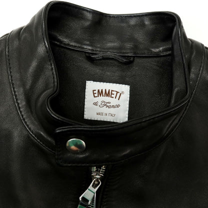 【中古】エンメティ EMMETI ラムレザー ライダースジャケット ブラック【サイズ46】【 状態ランクC 】【 メンズ 】