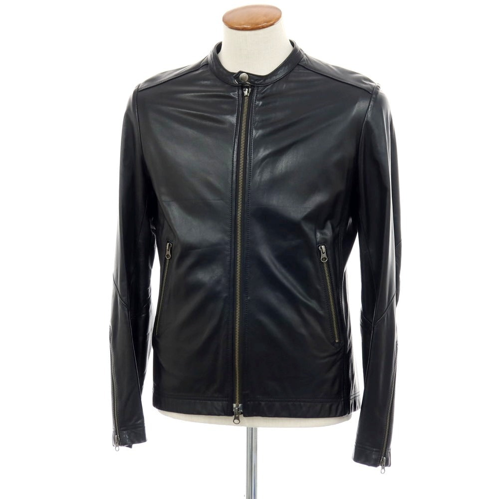 【中古】カスタムカルチャー CUSTOM CULTURE シープスキン ライダースジャケット ブラック【サイズ3】【 状態ランクB 】【 メンズ 】