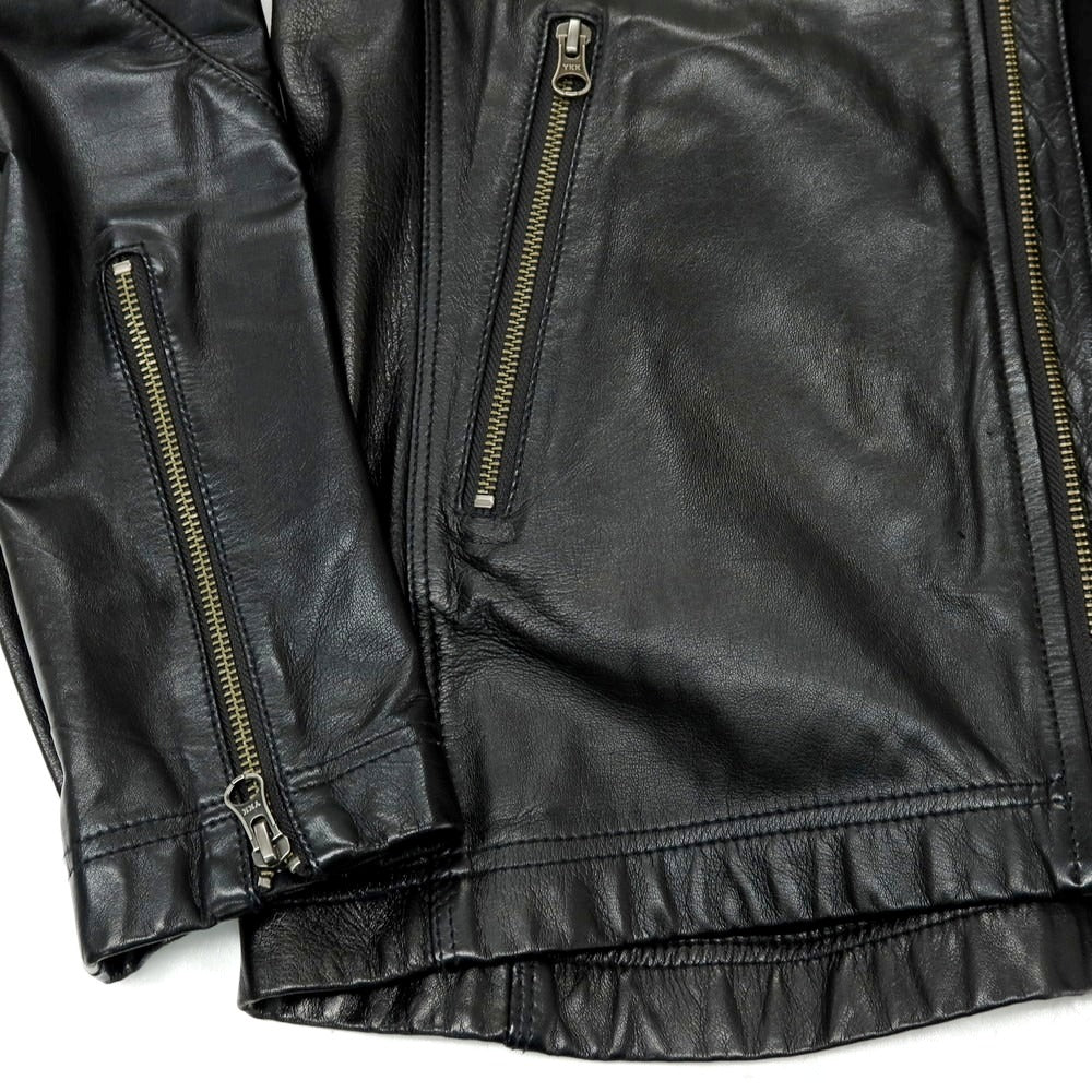 【中古】カスタムカルチャー CUSTOM CULTURE シープスキン ライダースジャケット ブラック【サイズ3】【 状態ランクB 】【 メンズ 】