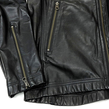 【中古】カスタムカルチャー CUSTOM CULTURE シープスキン ライダースジャケット ブラック【サイズ3】【 状態ランクB 】【 メンズ 】