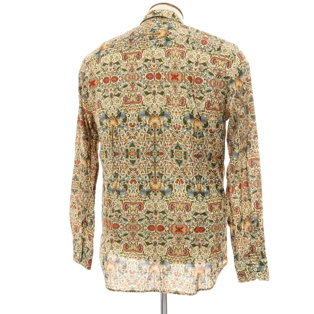 【中古】ロストインアルビオン LOST IN ALBION コットン系 ボタニカル柄 プリント カジュアルシャツ ベージュ【サイズL】【 状態ランクB 】【 メンズ 】
