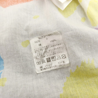 【中古】ガネーシュ ganesh コットン ビックプリント カジュアルシャツ ホワイトxマルチカラー【サイズM】【 状態ランクB 】【 メンズ 】