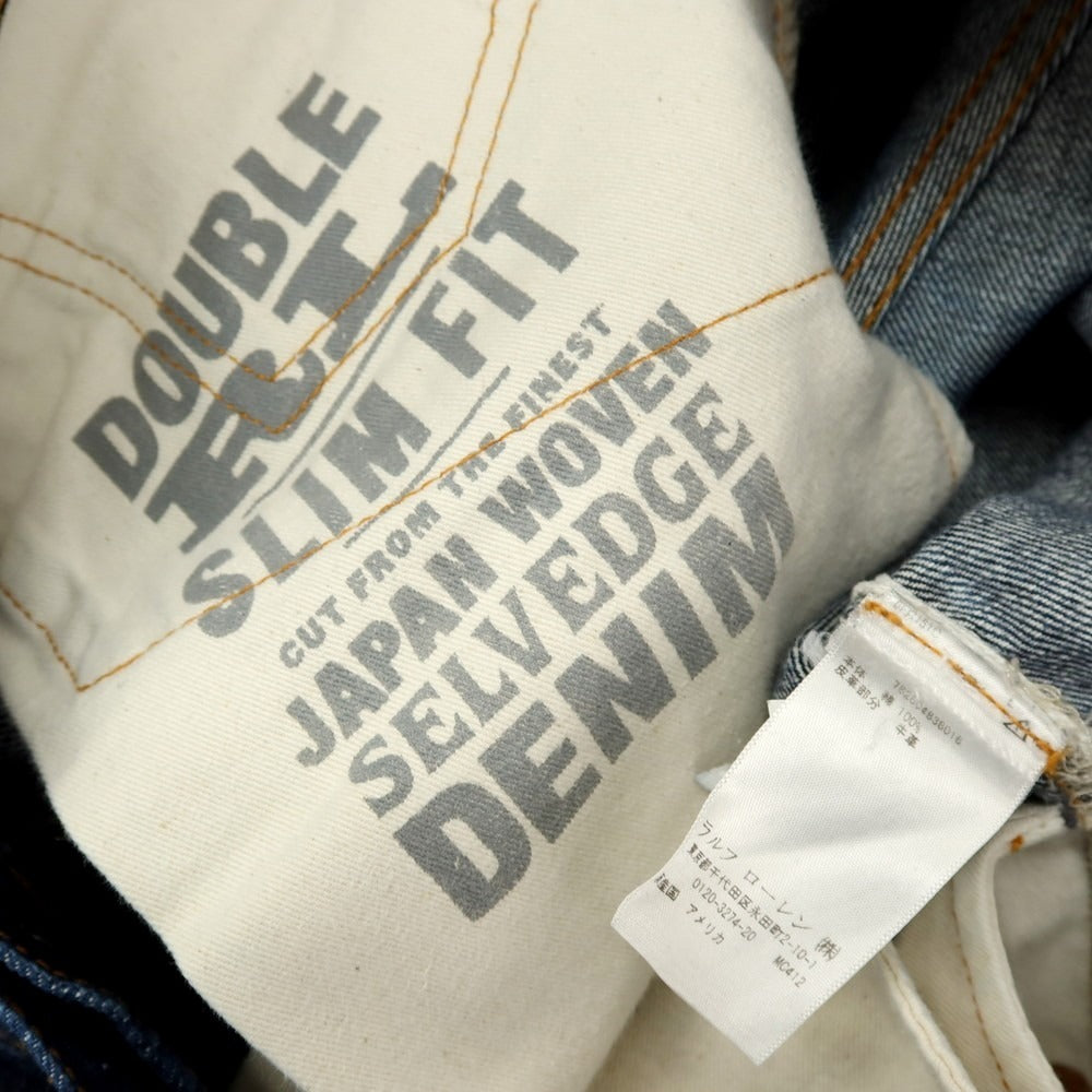 【中古】ダブルアールエル RRL DOUBLE RL セルビッチ デニムパンツ ネイビー【サイズ32】【 状態ランクB 】【 メンズ 】