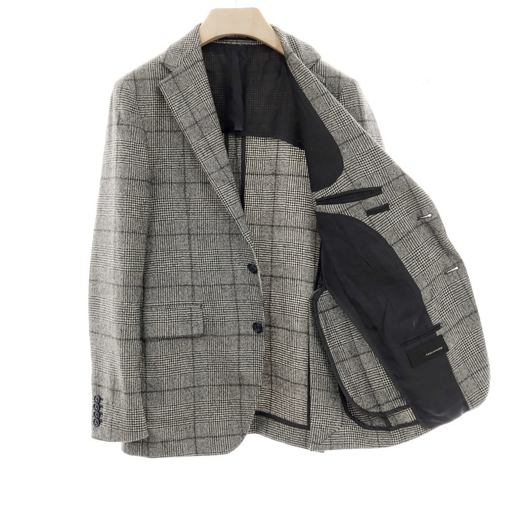 【中古】タリアトーレ TAGLIATORE ウール チェック 2つボタンスーツ グレー【サイズ46】【 状態ランクC 】【 メンズ 】
