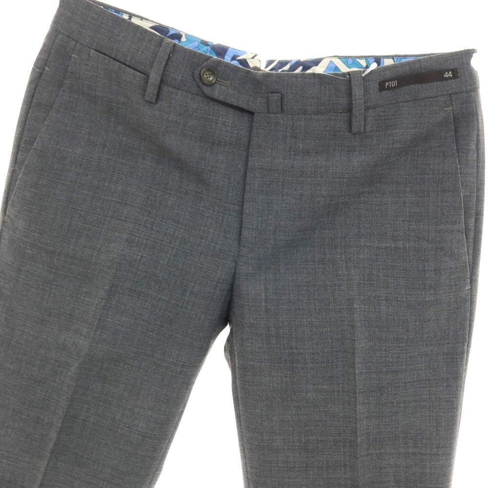 【中古】ピーティーゼロウーノ PT01 San Blas ストレッチ ポリエステルウール ドレススラックスパンツ グレー【サイズ44】【 状態ランクB 】【 メンズ 】