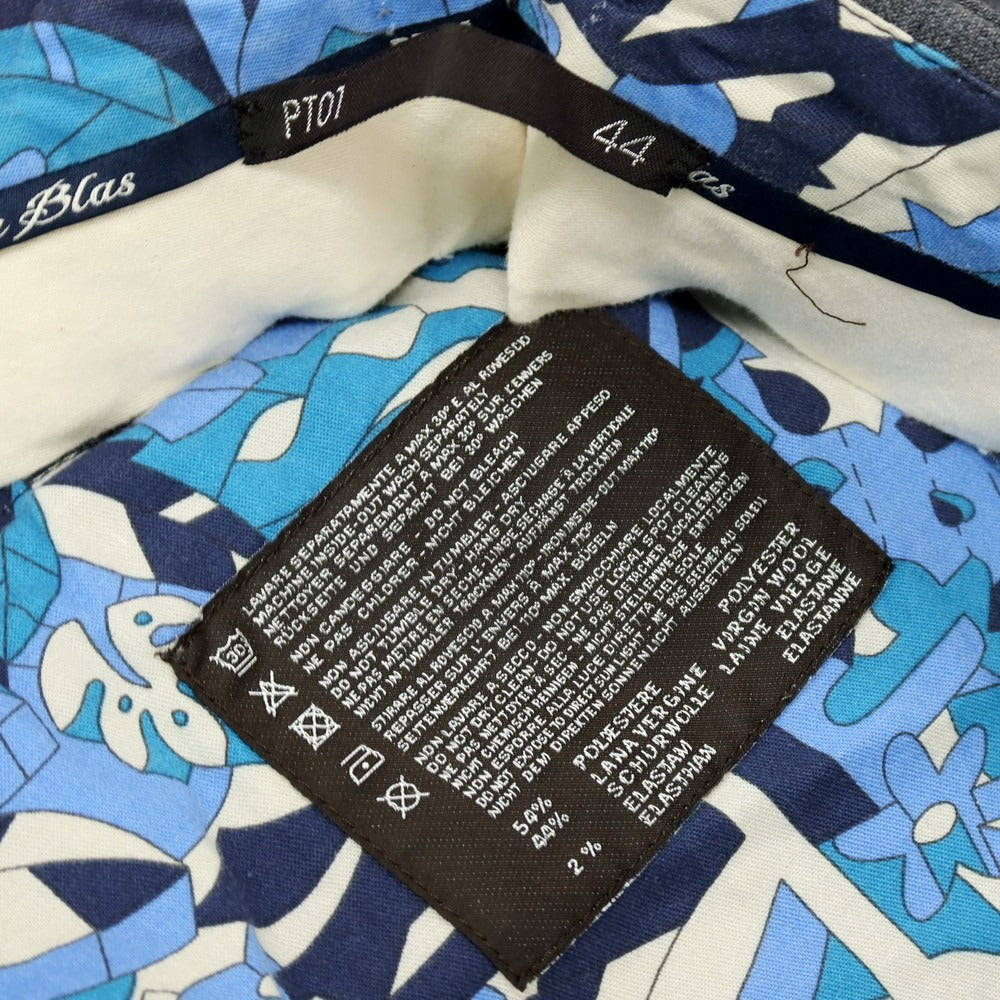 【中古】ピーティーゼロウーノ PT01 San Blas ストレッチ ポリエステルウール ドレススラックスパンツ グレー【サイズ44】【 状態ランクB 】【 メンズ 】