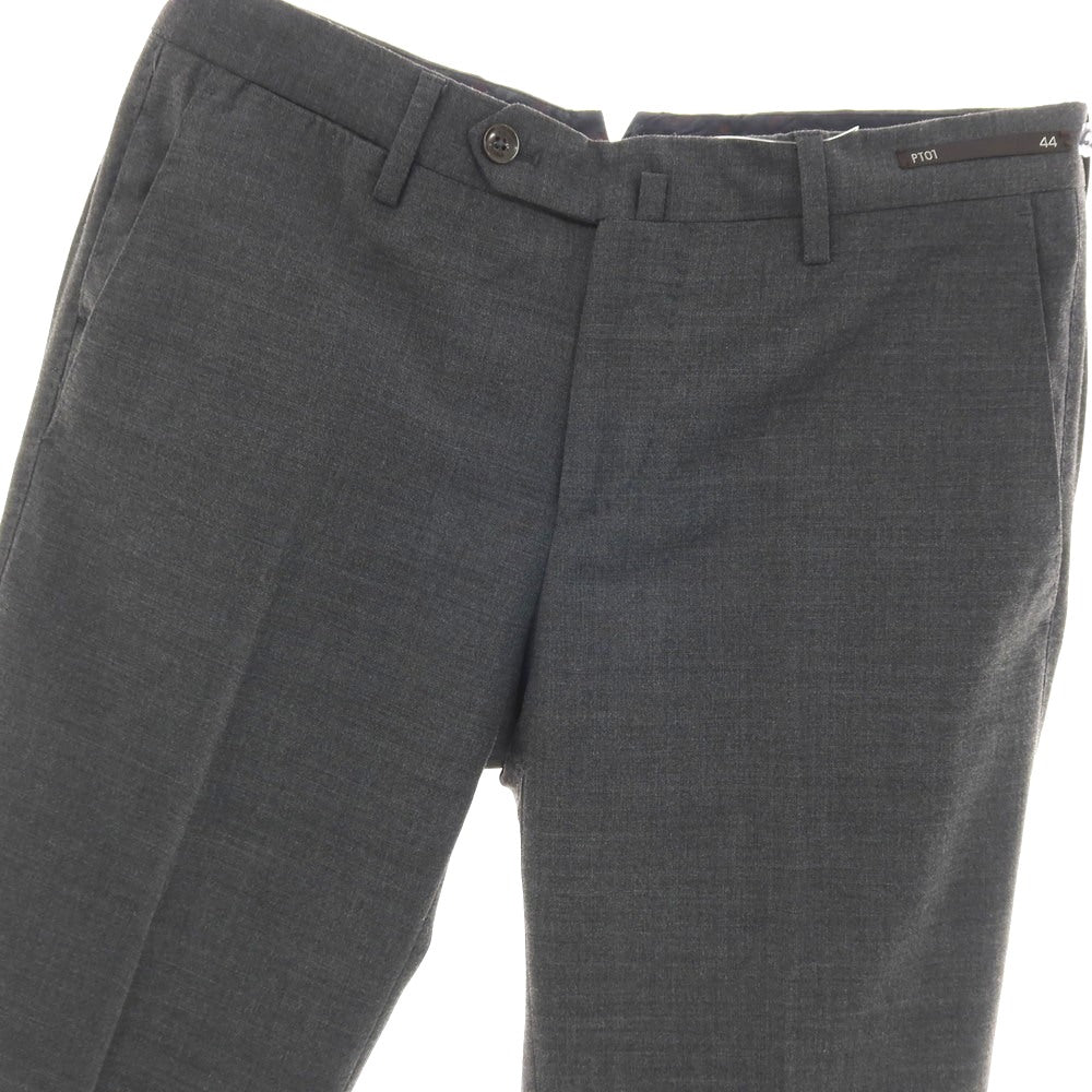 【中古】ピーティーゼロウーノ PT01 TRAVELLER ストレッチ ポリエステルウール ドレススラックスパンツ ダークグレー【サイズ44】【 状態ランクB 】【 メンズ 】