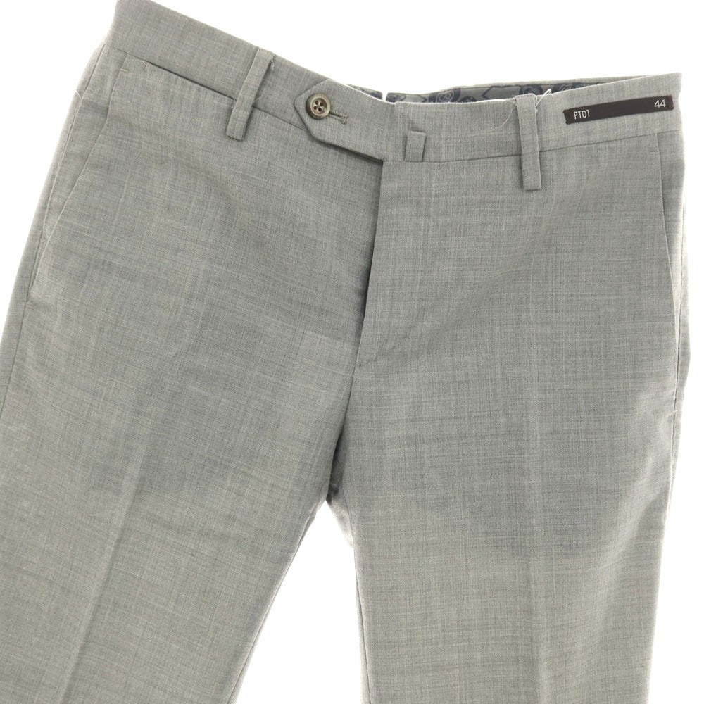 【中古】ピーティーゼロウーノ PT01 TRAVELLER ストレッチ ポリエステルウール ドレススラックスパンツ ライトグレー【サイズ44】【 状態ランクB 】【 メンズ 】