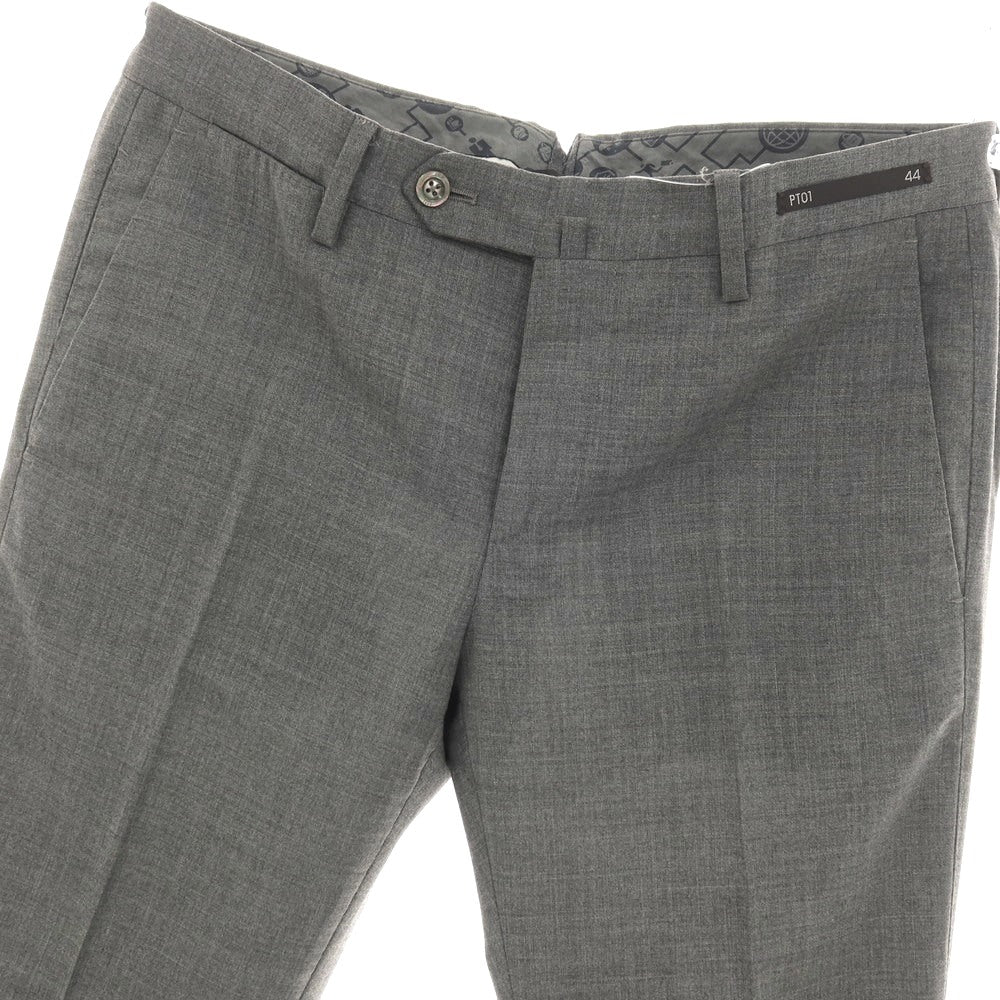 【中古】ピーティーゼロウーノ PT01 TRAVELLER ストレッチ ポリエステルウール ドレススラックスパンツ グレー【サイズ44】【 状態ランクB 】【 メンズ 】
