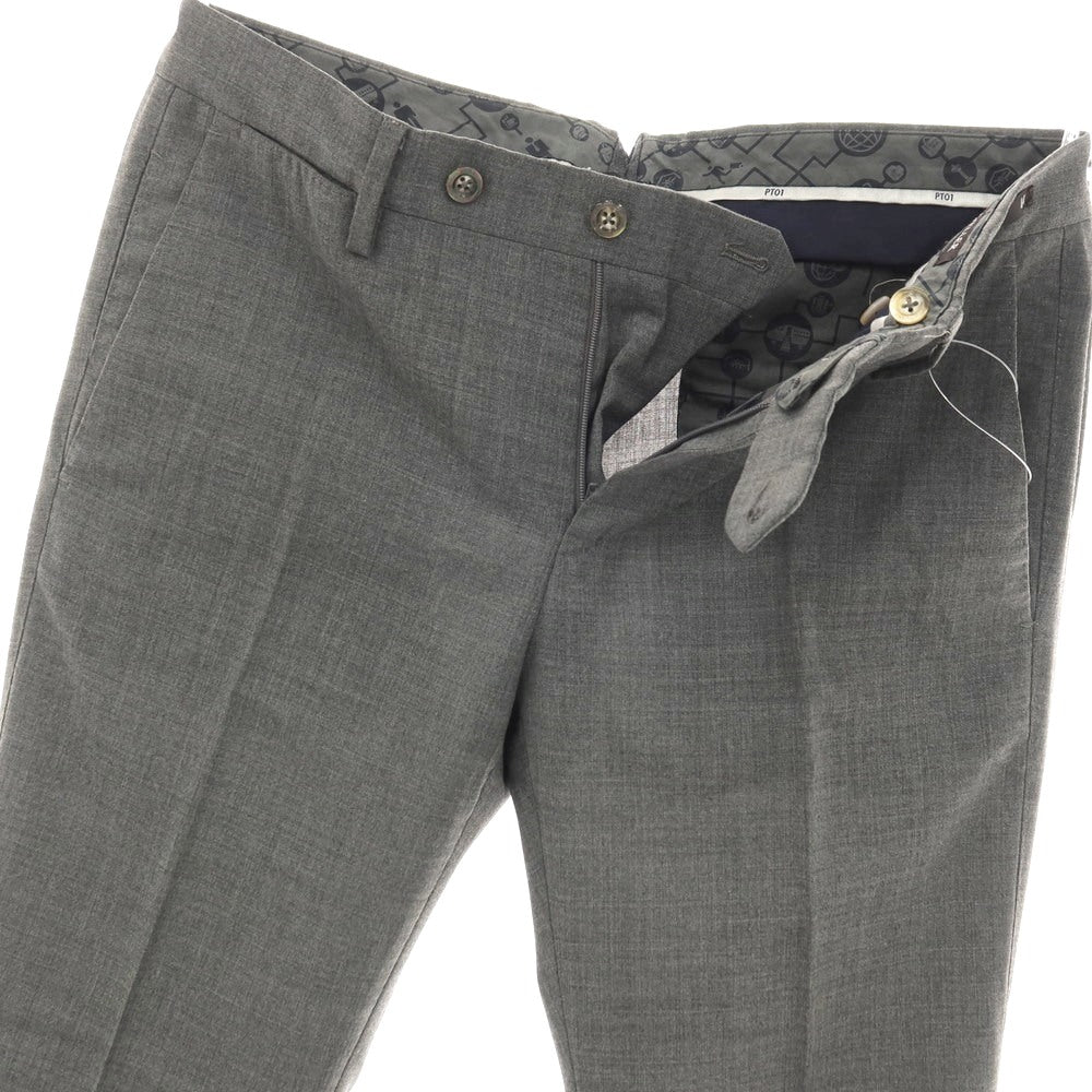【中古】ピーティーゼロウーノ PT01 TRAVELLER ストレッチ ポリエステルウール ドレススラックスパンツ グレー【サイズ44】【 状態ランクB 】【 メンズ 】