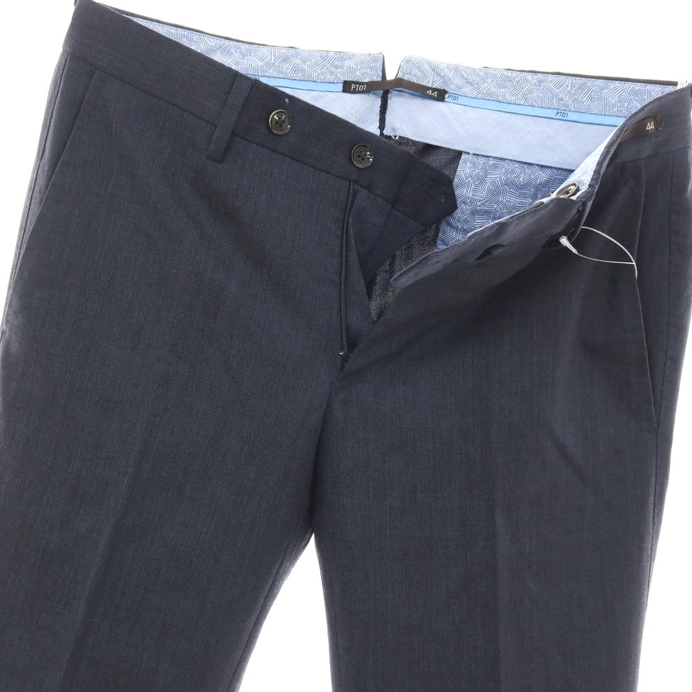 【中古】ピーティーゼロウーノ PT01 ストレッチ ウール ドレススラックスパンツ ネイビー【サイズ44】【 状態ランクC 】【 メンズ 】