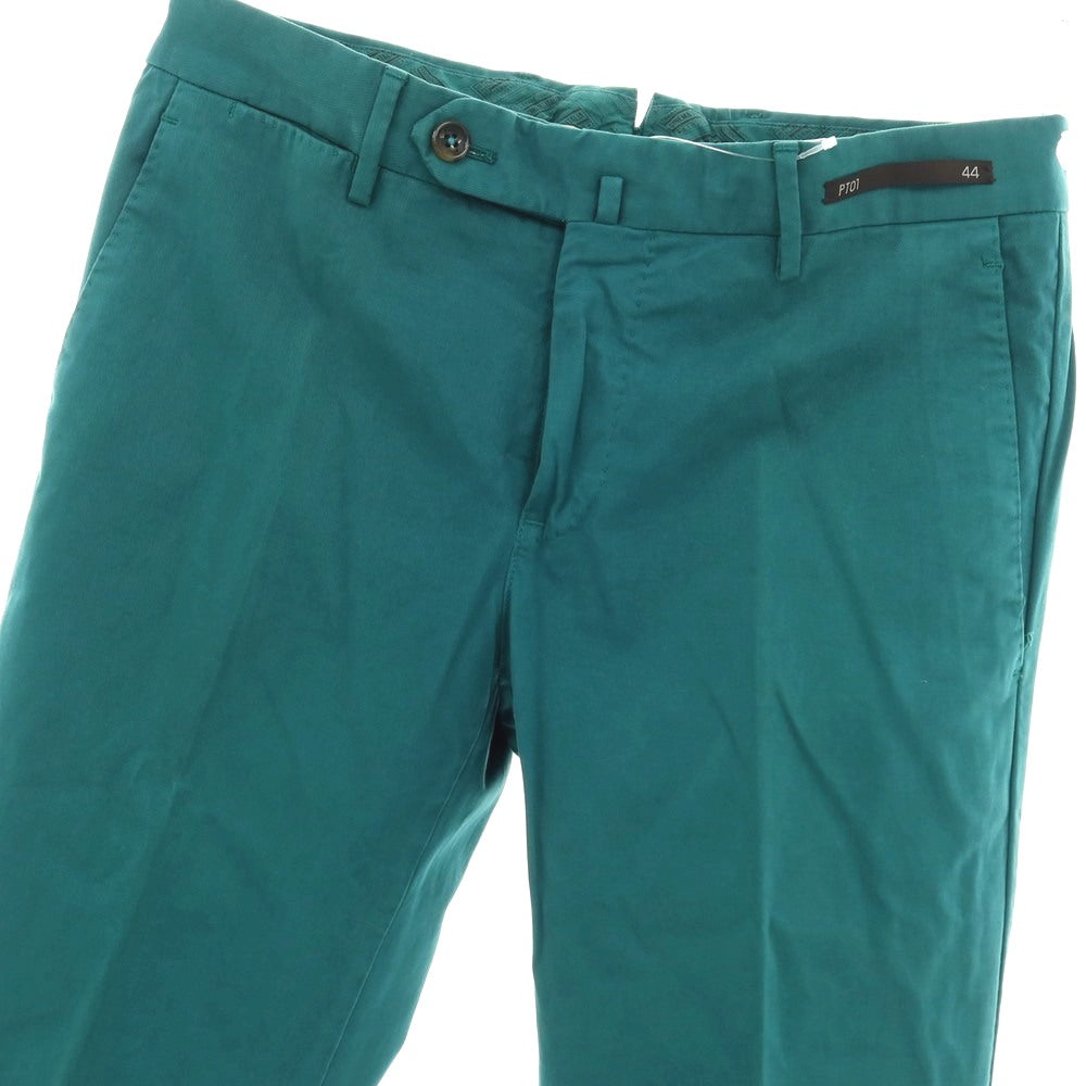 【中古】ピーティーゼロウーノ PT01 TICKET PLEASE ストレッチ コットン カジュアルスラックスパンツ ブルーグリーン系【サイズ44】【 状態ランクB 】【 メンズ 】