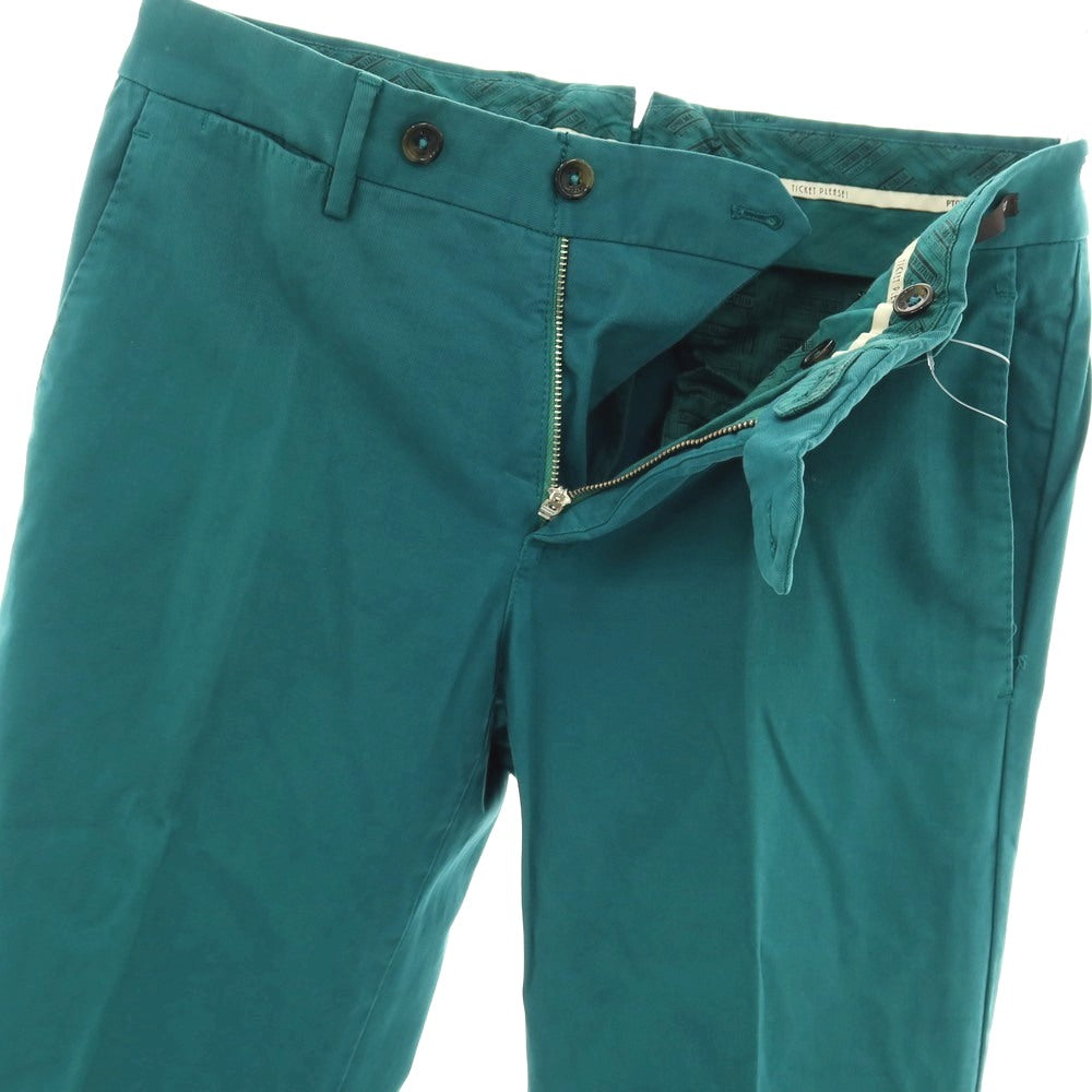 【中古】ピーティーゼロウーノ PT01 TICKET PLEASE ストレッチ コットン カジュアルスラックスパンツ ブルーグリーン系【サイズ44】【 状態ランクB 】【 メンズ 】