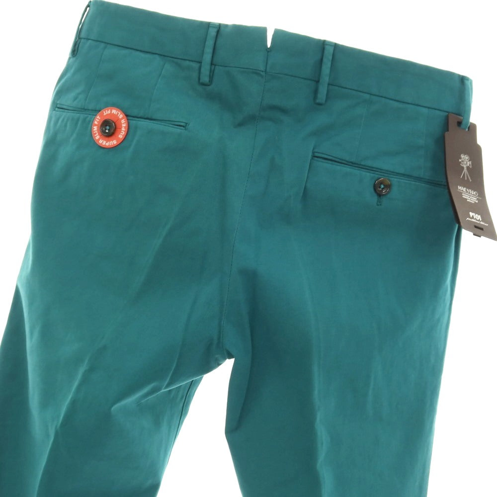 【中古】ピーティーゼロウーノ PT01 TICKET PLEASE ストレッチ コットン カジュアルスラックスパンツ ブルーグリーン系【サイズ44】【 状態ランクB 】【 メンズ 】