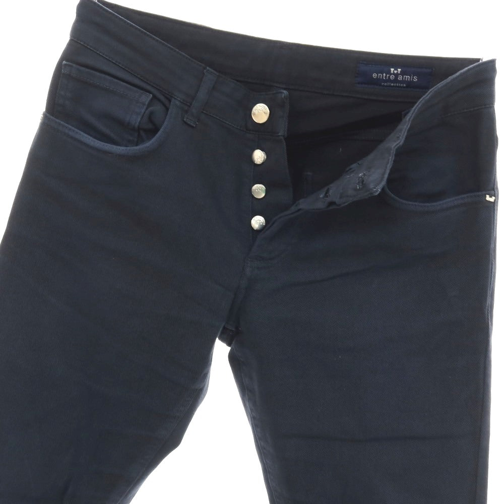 【中古】アントレアミ ENTRE AMIS ストレッチ ツイルコットン 5ポケットパンツ ネイビー【サイズ29】【 状態ランクC 】【 メンズ 】