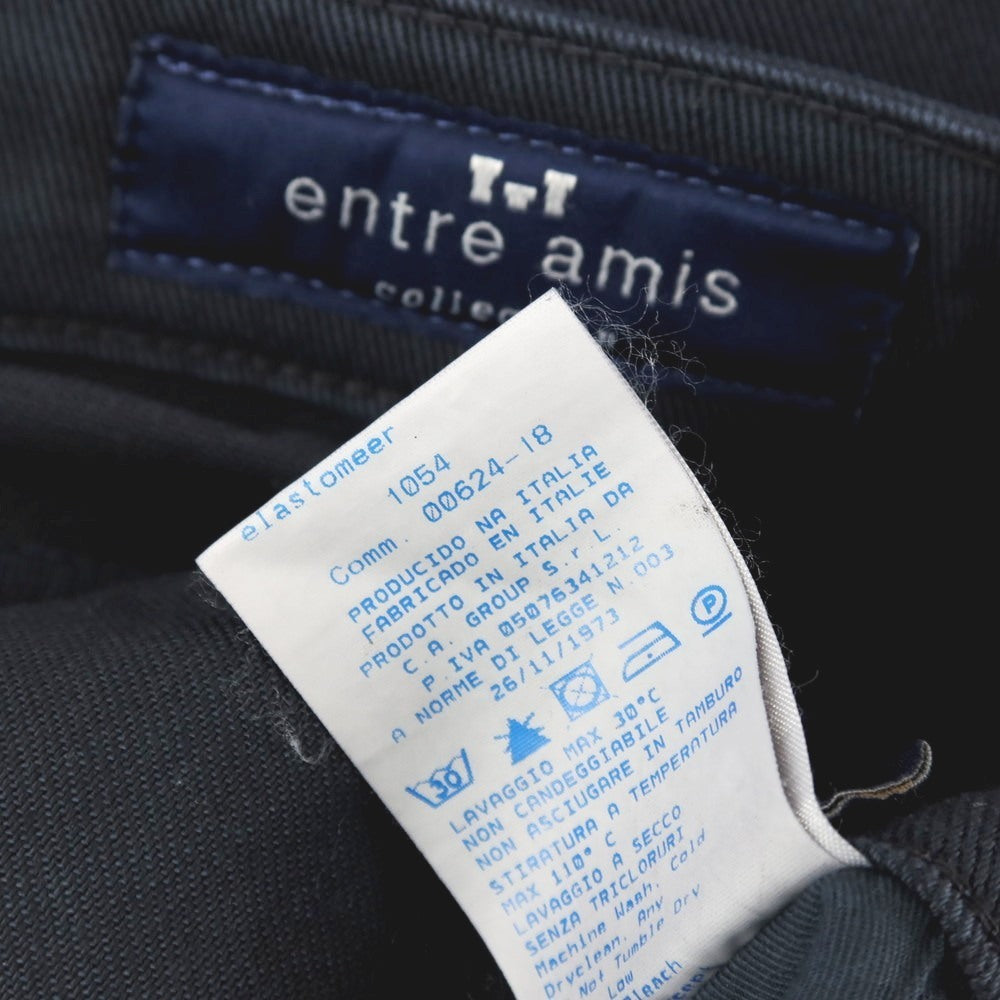 【中古】アントレアミ ENTRE AMIS ストレッチ ツイルコットン 5ポケットパンツ ネイビー【 サイズ29 】【 状態ランクC 】【 メンズ 】 [APD]