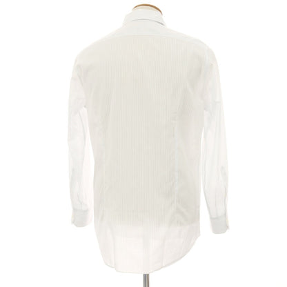 【中古】フライ FRAY BARNEYS NEWYORK別注 コットン ストライプ レギュラーカラー ドレスシャツ ホワイトxブルー【サイズ表記なし（M位）】【 状態ランクB 】【 メンズ 】