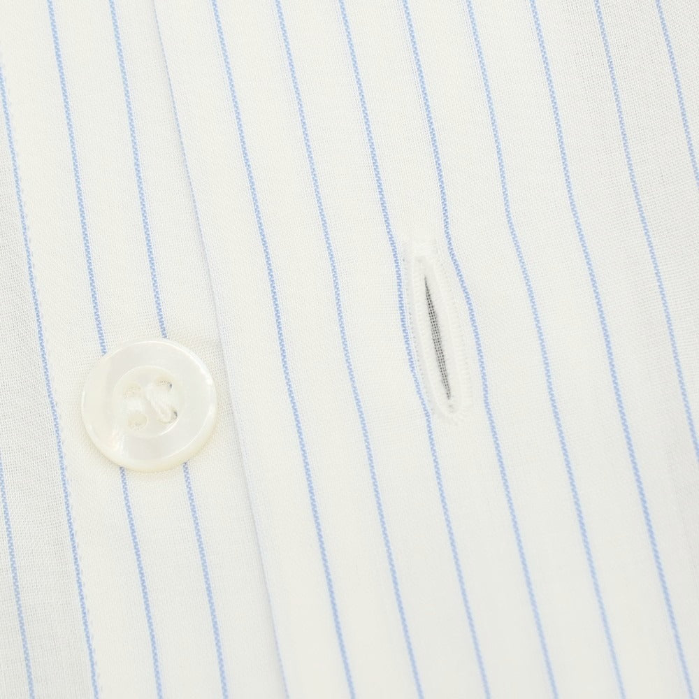 【中古】フライ FRAY BARNEYS NEWYORK別注 コットン ストライプ レギュラーカラー ドレスシャツ ホワイトxブルー【サイズ表記なし（M位）】【 状態ランクB 】【 メンズ 】