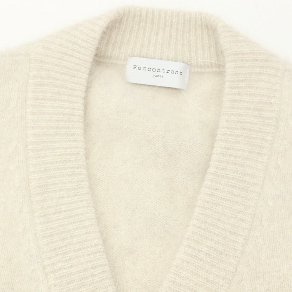 【中古】レンコントラント RENCONTRANT フォックスウール カーディガン ベージュ【サイズS】【 状態ランクB 】【 メンズ 】