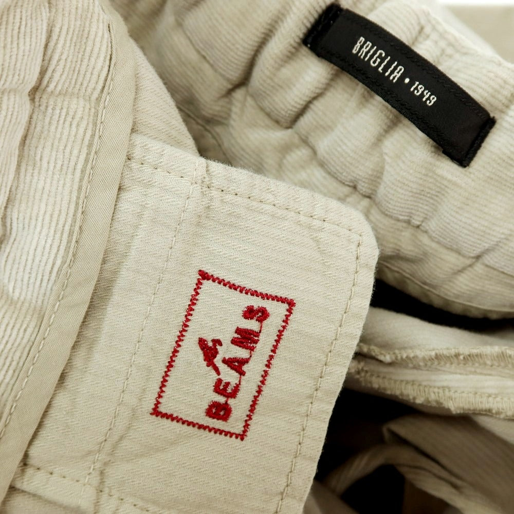 【中古】ブリリア1949 BRIGLIA 1949 × BEAMS ストレッチコーデュロイ カジュアルスラックスパンツ サンドベージュ系【 サイズ48 】【 状態ランクB 】【 メンズ 】