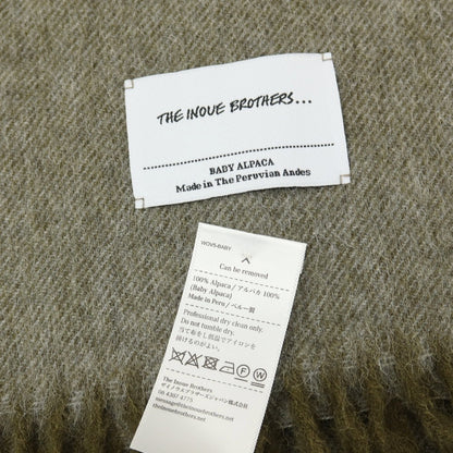 【中古】イノウエブラザーズ THE INOUE BROTHERS アルパカ マフラー グレーxオリーブグリーン【 状態ランクB 】【 メンズ 】